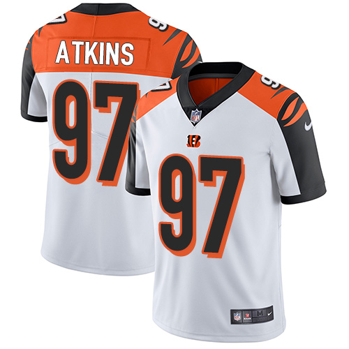 NFL Cincinnati Bengals #97 Atkins White Vapor Limited Jersey