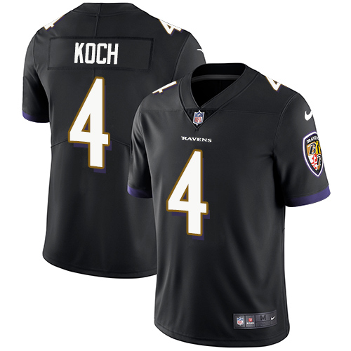NFL Baltimore Ravens #4 Koch Black Vapor Limited Jersey