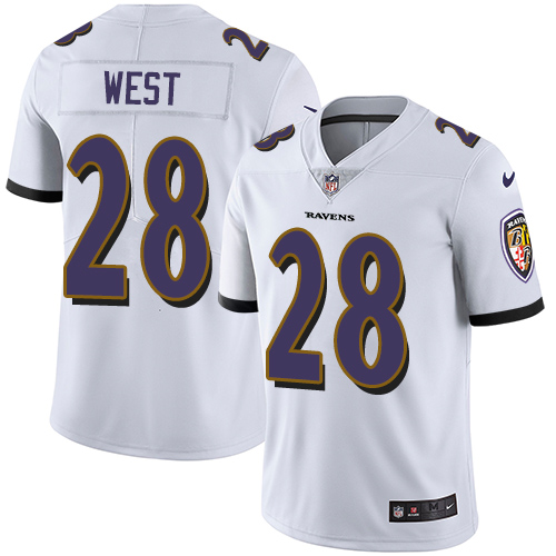 NFL Baltimore Ravens #28 West White Vapor Limited Jersey
