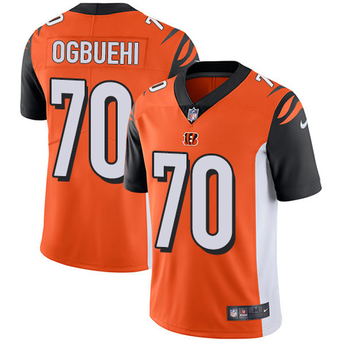 NFL Cincinnati Bengals #70 Ogbuehi Orange Vapor Limited Jersey