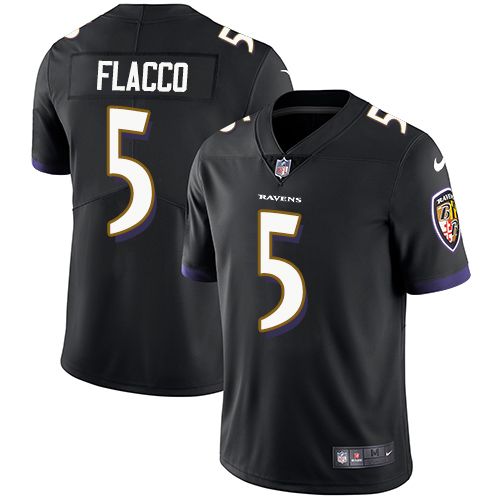 NFL Baltimore Ravens #5 Flacco Black Vapor Limited Jersey