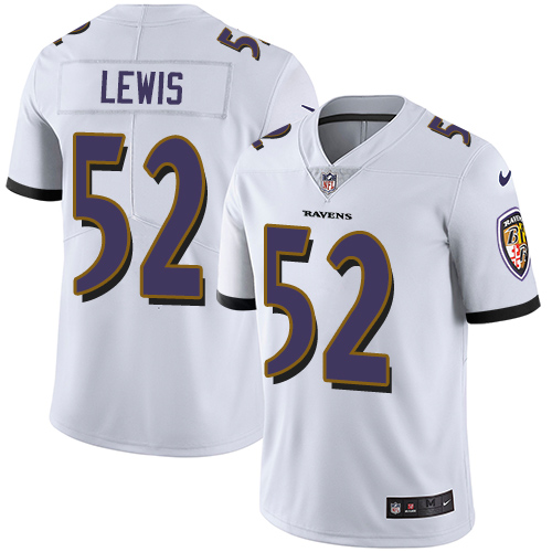 NFL Baltimore Ravens #52 Lewis White Vapor Limited Jersey