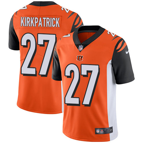 NFL Cincinnati Bengals #27 Kirkpatrick Orange Vapor Limited Jersey