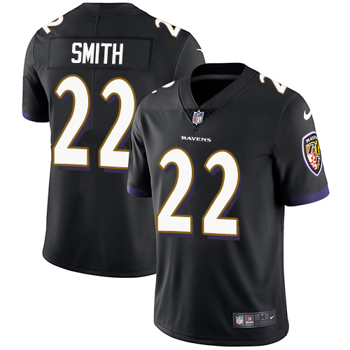NFL Baltimore Ravens #22 Smith Black Vapor Limited Jersey