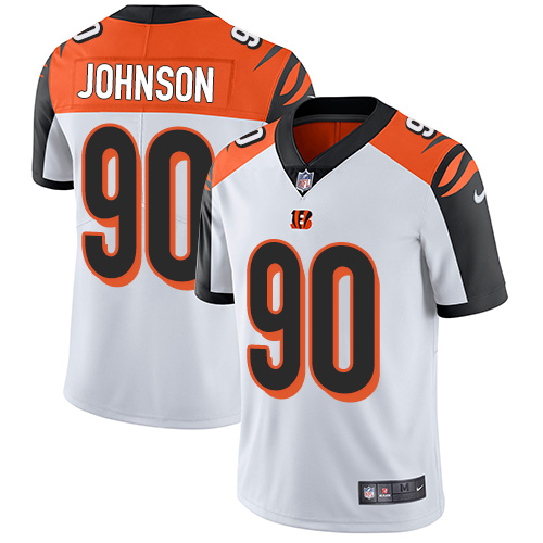 NFL Cincinnati Bengals #90 Johnson White Vapor Limited Jersey