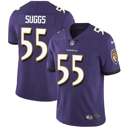 NFL Baltimore Ravens #55 Suggs Purple Vapor Limited Jersey