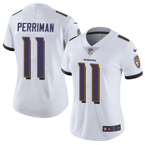 Womens NFL Baltimore Ravens #11 Perriman White Vapor Limited Jersey