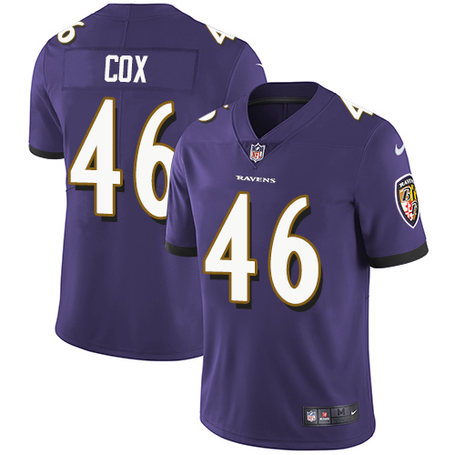 NFL Baltimore Ravens #46 Cox Purple Vapor Limited Jersey