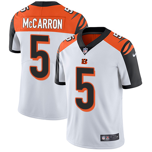 NFL Cincinnati Bengals #5 McCarron White Vapor Limited Jersey