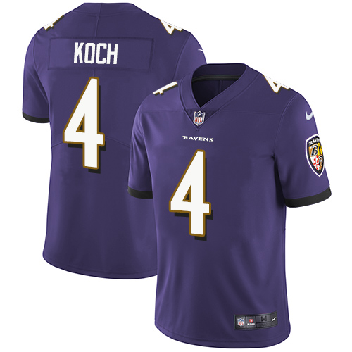 NFL Baltimore Ravens #4 Koch Purple Vapor Limited Jersey