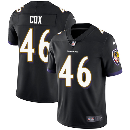 NFL Baltimore Ravens #46 Cox Black Vapor Limited Jersey