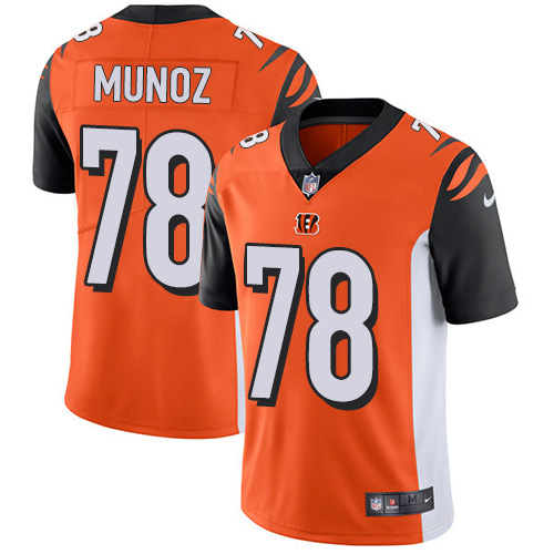 NFL Cincinnati Bengals #78 Munoz Orange Vapor Limited Jersey