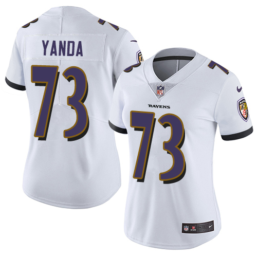 Womens NFL Baltimore Ravens #73 Yanda White Vapor Limited Jersey