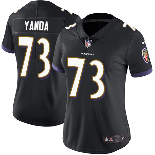 Womens NFL Baltimore Ravens #73 Yanda Black Vapor Limited Jersey