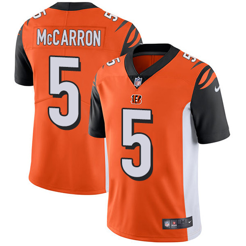 NFL Cincinnati Bengals #5 McCarron Orange Vapor Limited Jersey