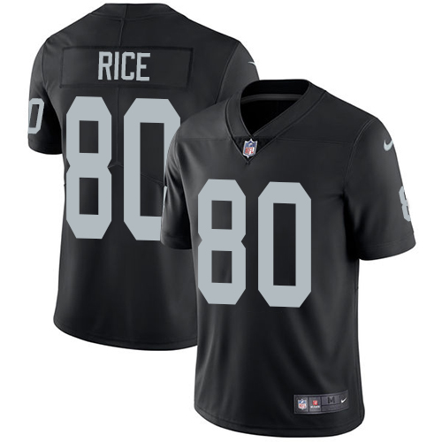 NFL Oakland Raiders #80 Rice Black Vapor Limited Jersey