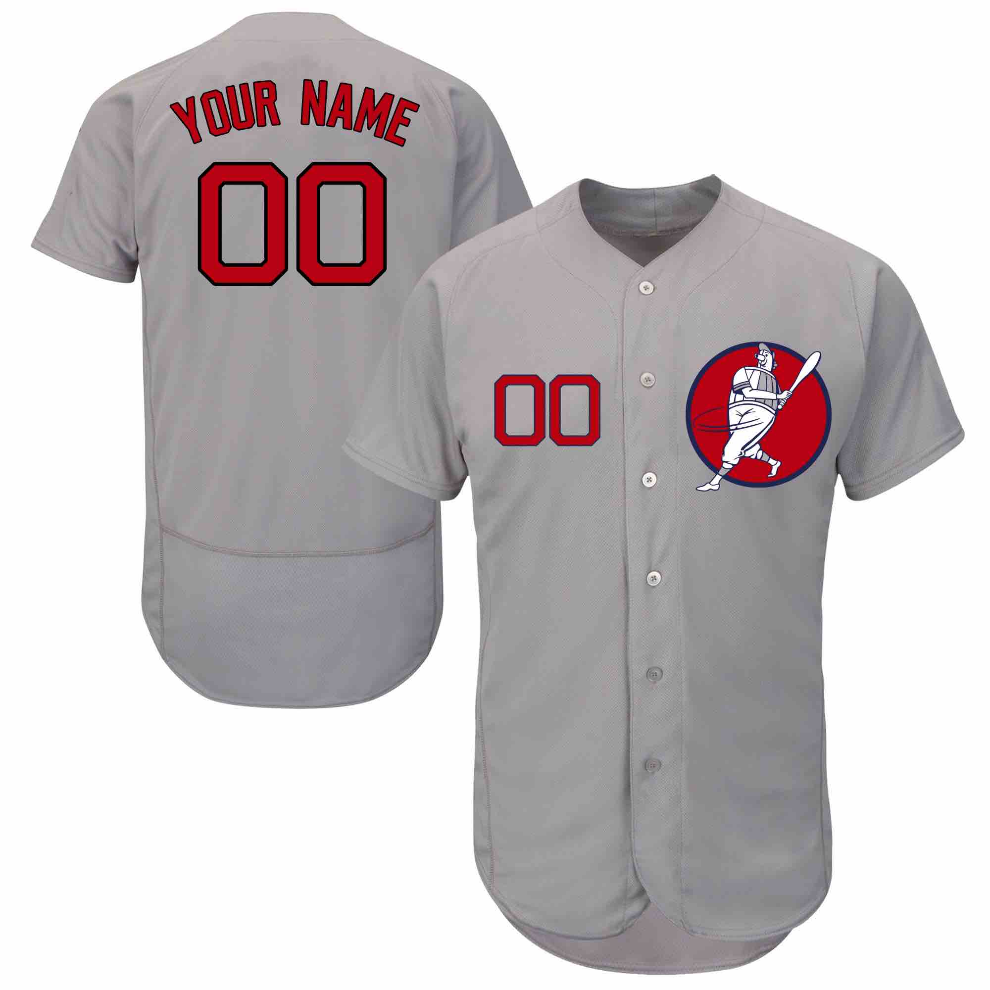 MLB Boston Red Sox Personalized Grey Elite Jersey