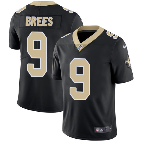 NFL New Orleans Saints #9 Brees Black Vapor Limited Jersey