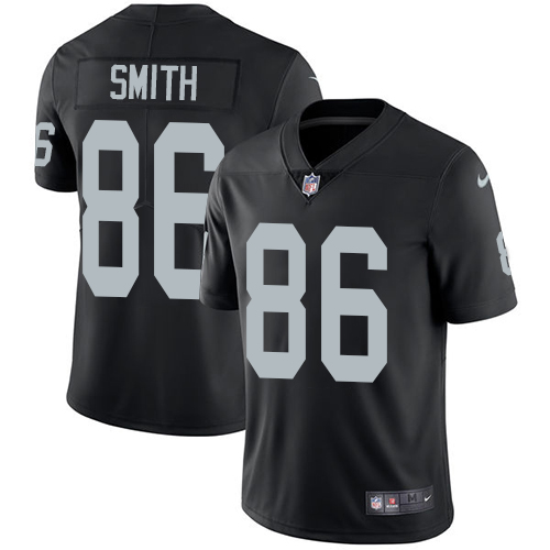 NFL Oakland Raiders #86 Smith Black Vapor Limited Jersey