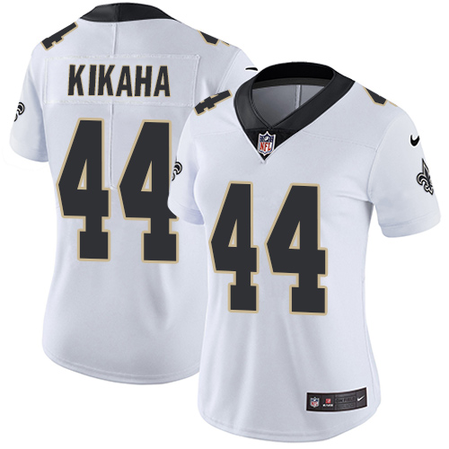 Womens NFL New Orleans Saints #44 Kikaha White Vapor Limited Jersey