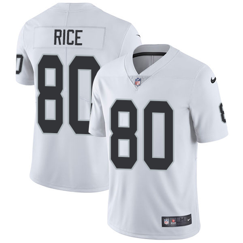 NFL Oakland Raiders #80 Rice White Vapor Limited Jersey