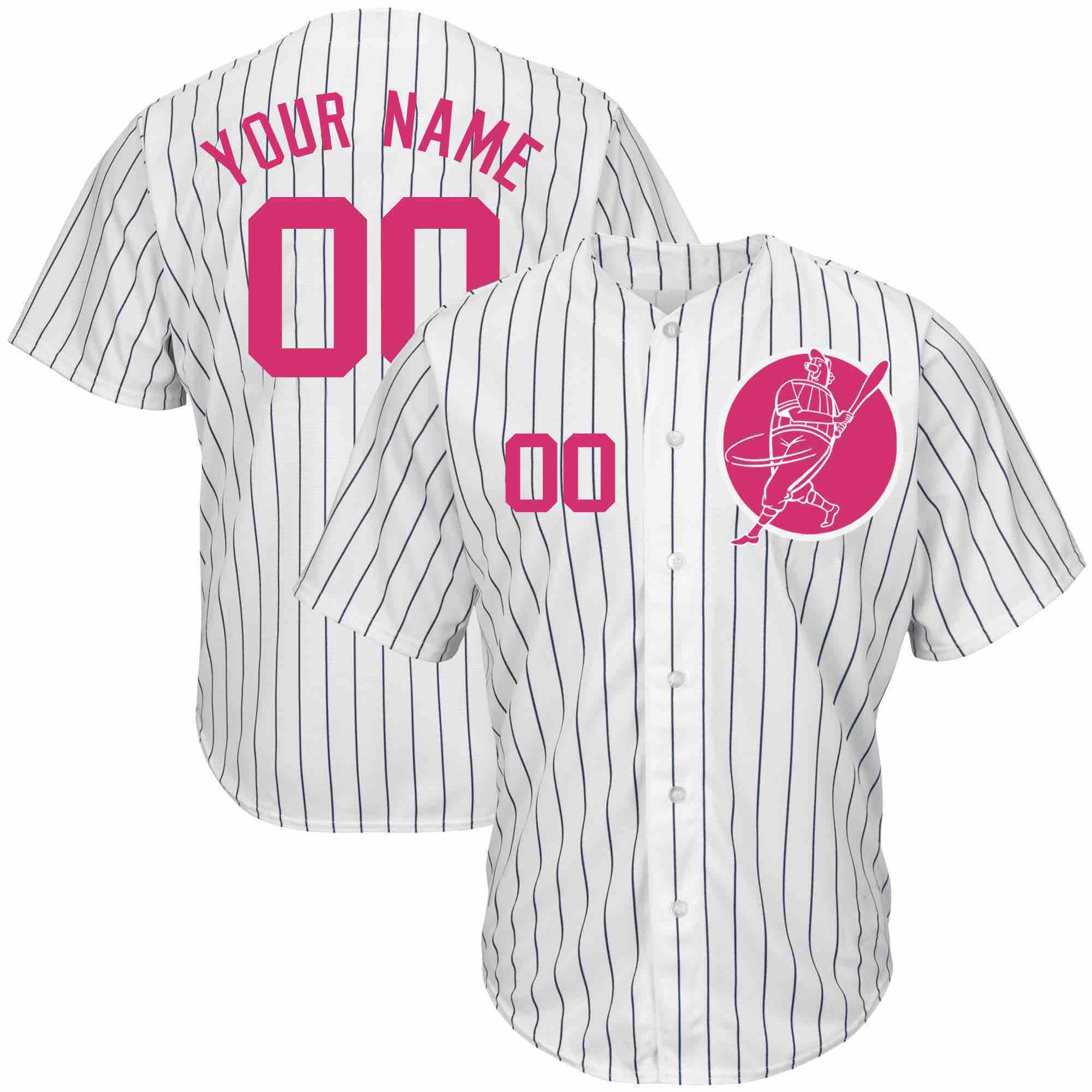 MLB New York Yankees Personalized White Pink Number Jersey