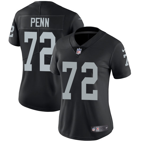 Womens NFL Oakland Raiders #72 Penn Black Vapor Limited Jersey