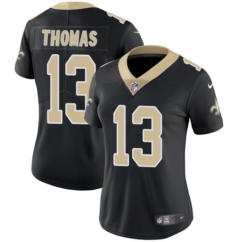 Womens NFL New Orleans Saints #13 Thomas Black Vapor Limited Jersey