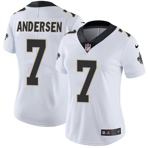 Womens NFL New Orleans Saints #7 Andersen White Vapor Limited Jersey