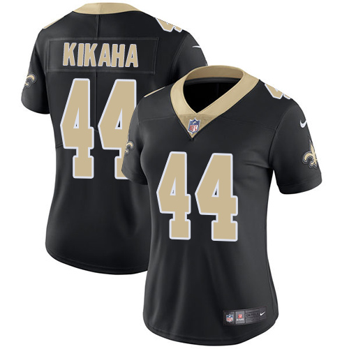 Womens NFL New Orleans Saints #44 Kikaha Black Vapor Limited Jersey
