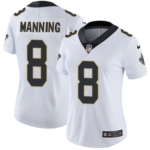 Womens NFL New Orleans Saints #8 Manning White Vapor Limited Jersey