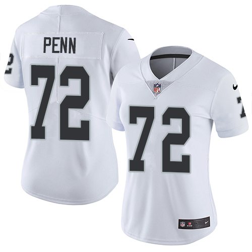 Womens NFL Oakland Raiders #72 Penn White Vapor Limited Jersey