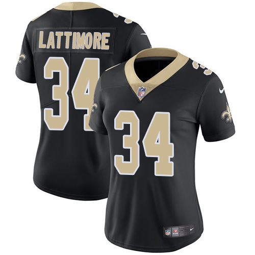 Womens NFL New Orleans Saints #34 Lattimore Black Vapor Limited Jersey