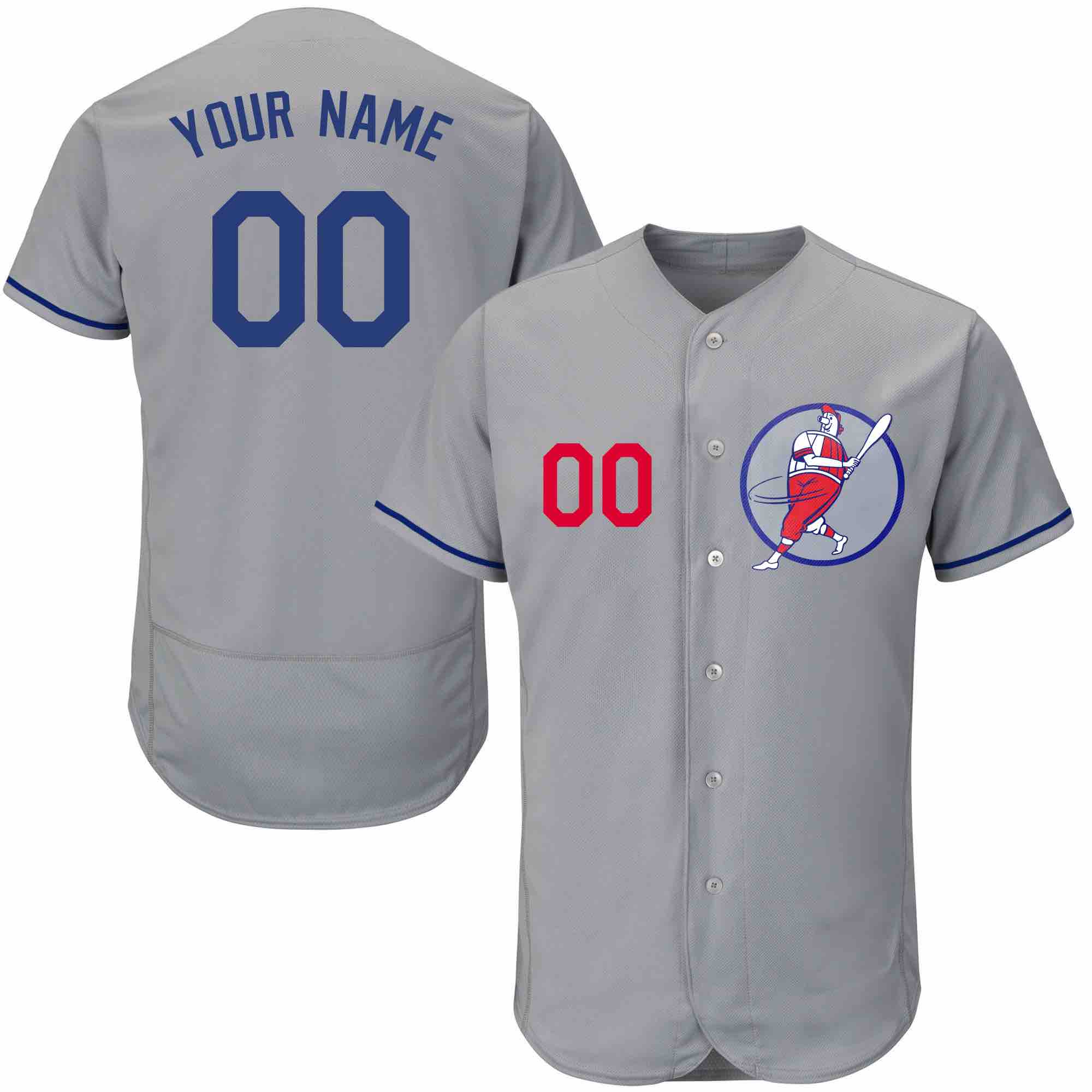 MLB Los Angeles Dodgers Personalized Grey Elite Jersey