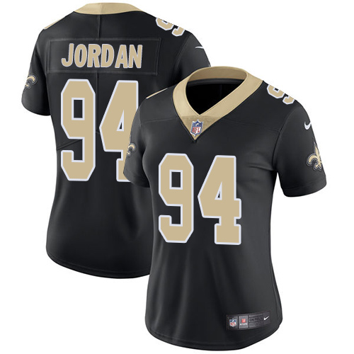 Womens NFL New Orleans Saints #94 Jordan Black Vapor Limited Jersey