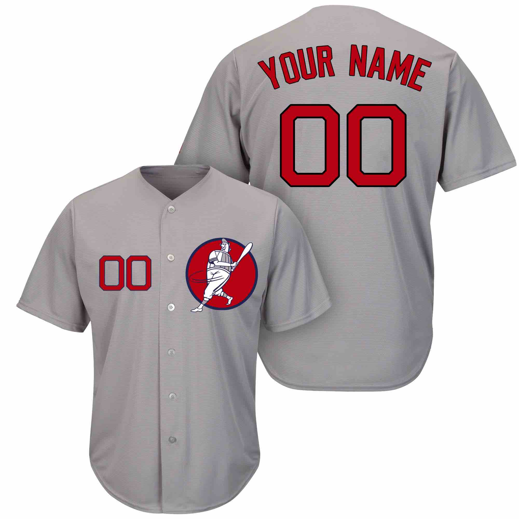 MLB Boston Red Sox Personalized Grey Jersey