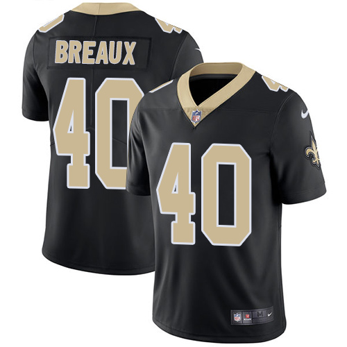 NFL New Orleans Saints #40 Breaux Black Vapor Limited Jersey