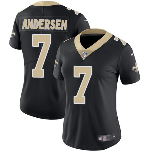 Womens NFL New Orleans Saints #7 Andersen Black Vapor Limited Jersey