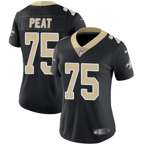 Womens NFL New Orleans Saints #75 Peat Black Vapor Limited Jersey