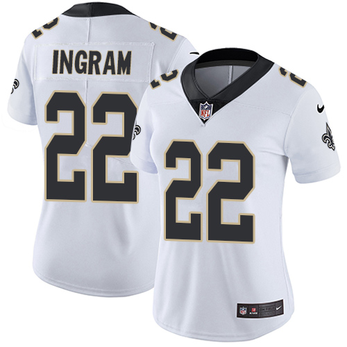 Womens NFL New Orleans Saints #22 Ingram White Vapor Limited Jersey