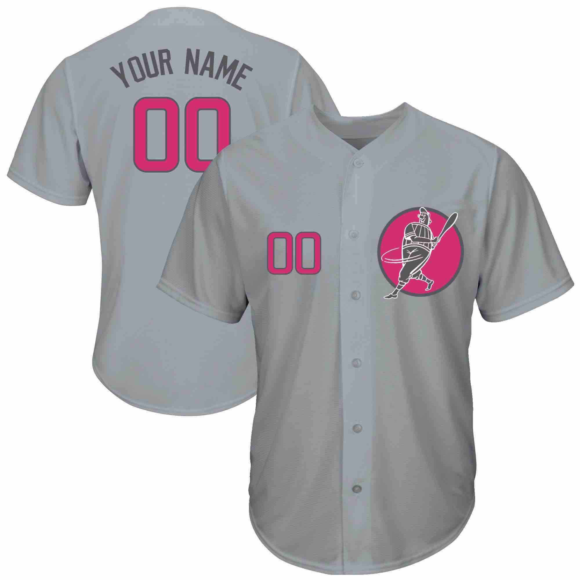 Womens MLB Chicago Cubs Personalized  Grey Jersey