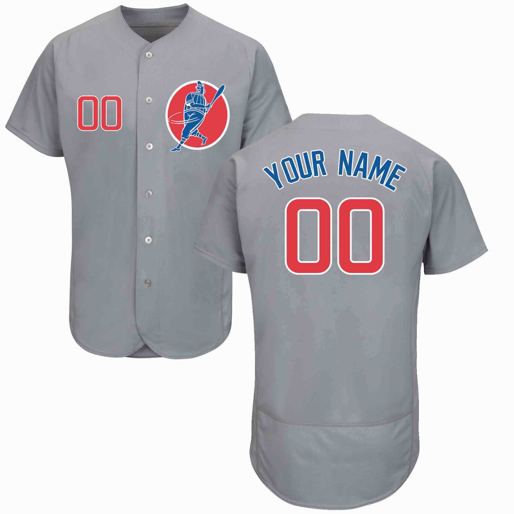 MLB Chicago Cubs Personalized Grey Color Elite Jersey