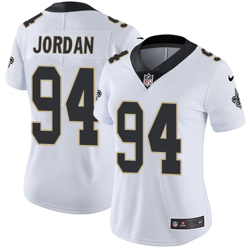 Womens NFL New Orleans Saints #94 Jordan White Vapor Limited Jersey