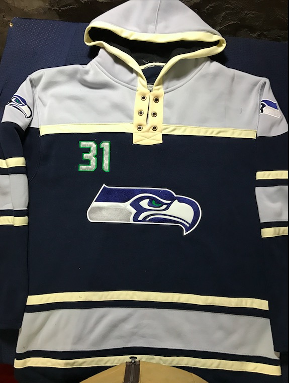 NFL Seattle Seahawks #31 Chancellor Blue Personalized Hoodie