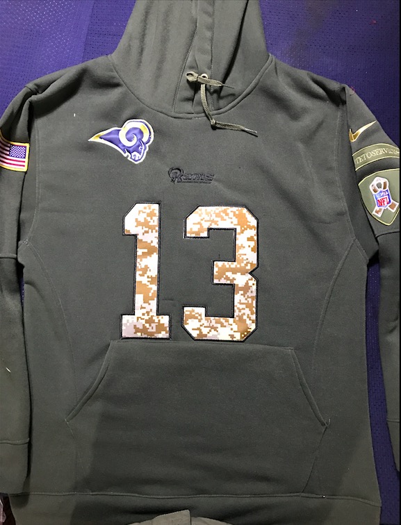 NFL Los Angeles Rams #13 Personalized Salute to Service Hoodie