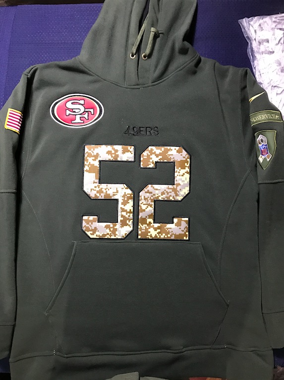 NFL San Francisco 49ers #52 Salute to Service Hoodie