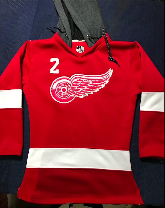 Womens NHL Detriot Red Wings #2 Red Personalized Hoodie