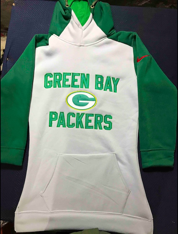 Womens NFL Green Bay Packers Personalized White Hoodie
