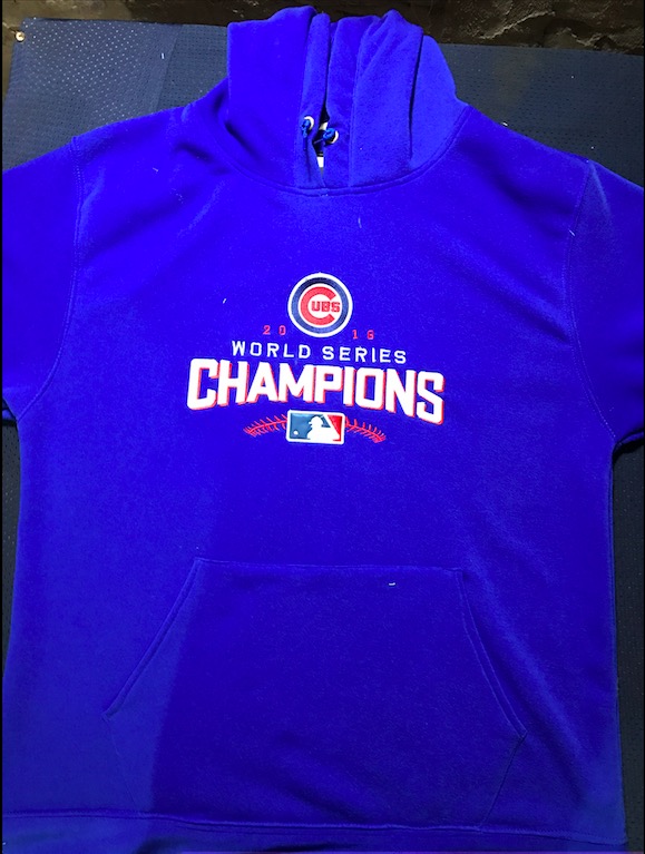 MLB Chicago Cubs #12 Schwarber Personalized Blue Hoodie
