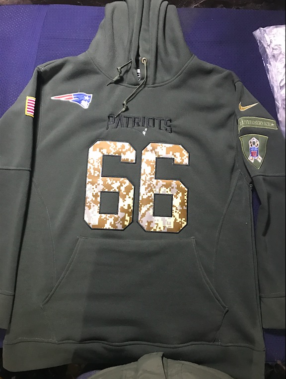 NFL New England Patriots #66 David W Personalized Salute to Service Hoodie